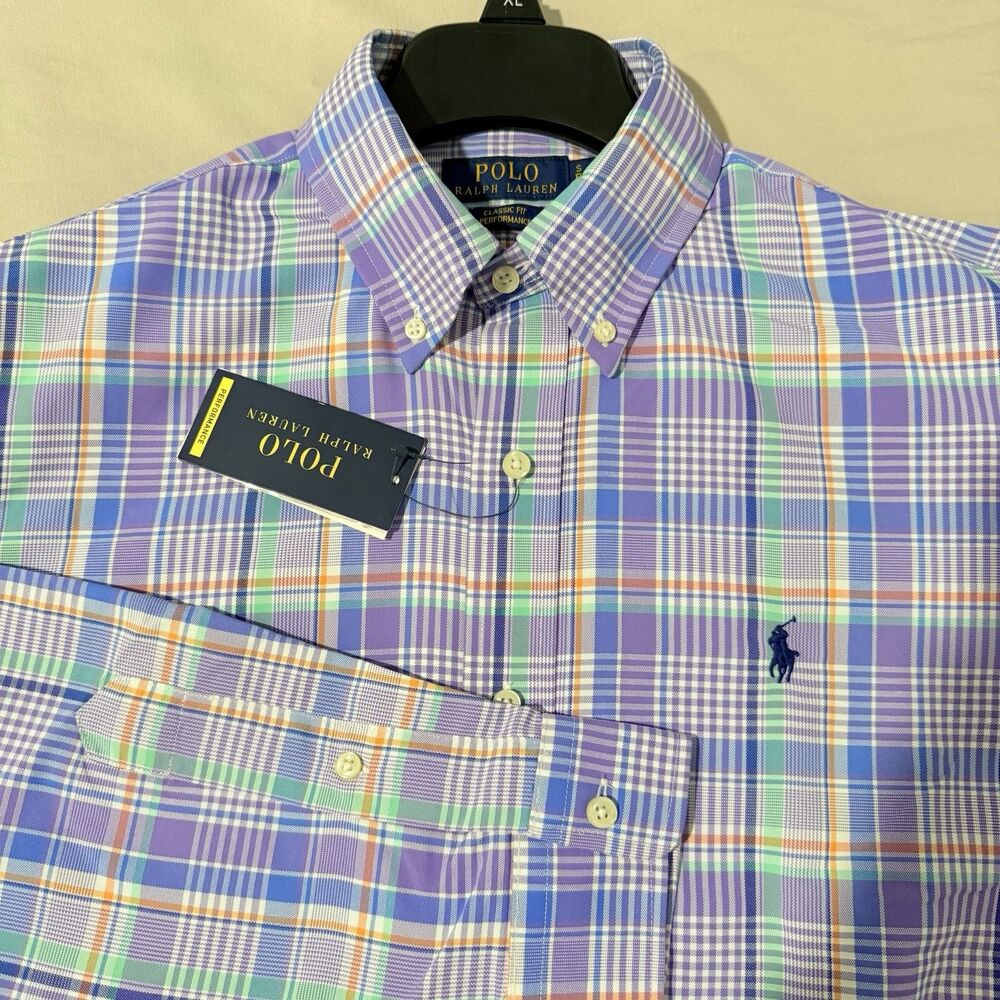 Polo Ralph Lauren Shirt Men’s Logo Check Classic Fit Button Down Shirt - S NWT